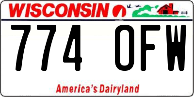 WI license plate 774OFW
