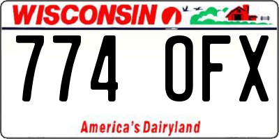 WI license plate 774OFX