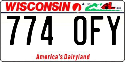WI license plate 774OFY