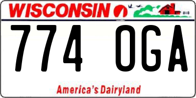 WI license plate 774OGA