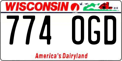 WI license plate 774OGD