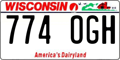 WI license plate 774OGH