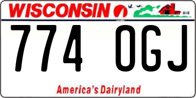 WI license plate 774OGJ