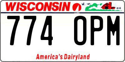 WI license plate 774OPM