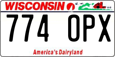 WI license plate 774OPX