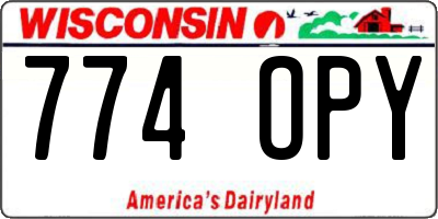 WI license plate 774OPY