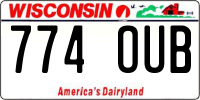 WI license plate 774OUB