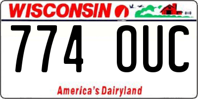 WI license plate 774OUC