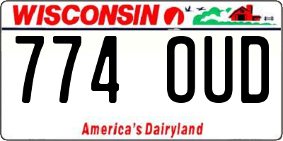 WI license plate 774OUD