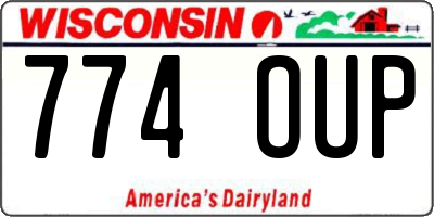 WI license plate 774OUP