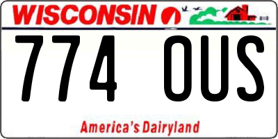 WI license plate 774OUS