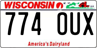 WI license plate 774OUX