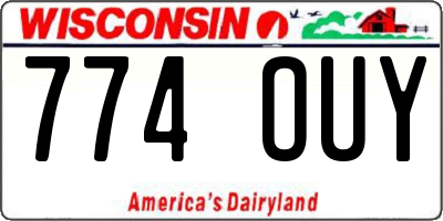 WI license plate 774OUY