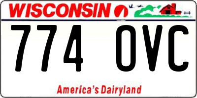 WI license plate 774OVC
