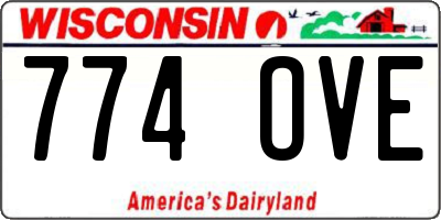 WI license plate 774OVE