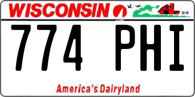 WI license plate 774PHI