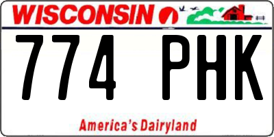 WI license plate 774PHK