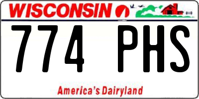 WI license plate 774PHS