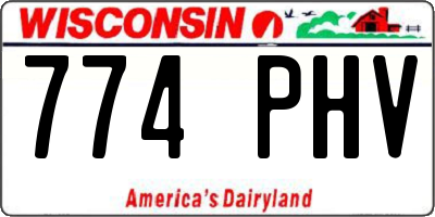 WI license plate 774PHV