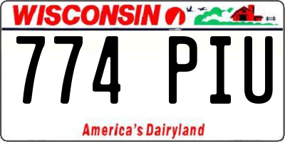 WI license plate 774PIU