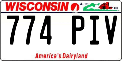 WI license plate 774PIV