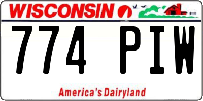 WI license plate 774PIW