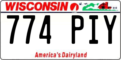WI license plate 774PIY
