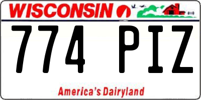 WI license plate 774PIZ