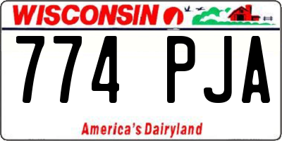 WI license plate 774PJA