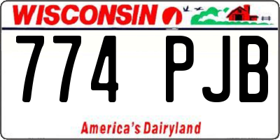 WI license plate 774PJB