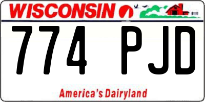 WI license plate 774PJD