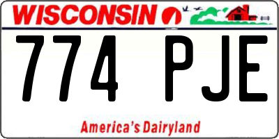 WI license plate 774PJE