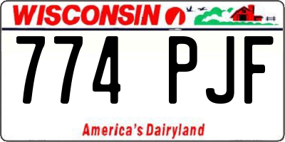 WI license plate 774PJF