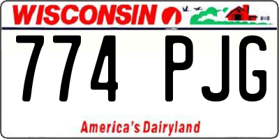 WI license plate 774PJG