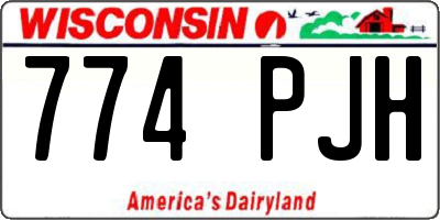 WI license plate 774PJH