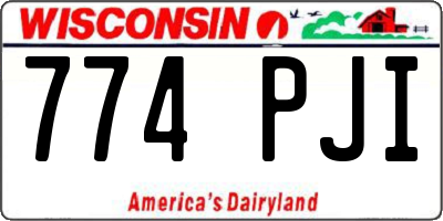 WI license plate 774PJI