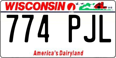 WI license plate 774PJL