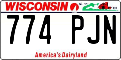 WI license plate 774PJN