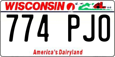 WI license plate 774PJO