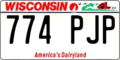 WI license plate 774PJP