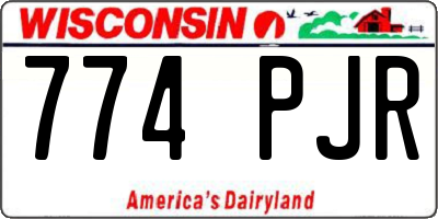 WI license plate 774PJR