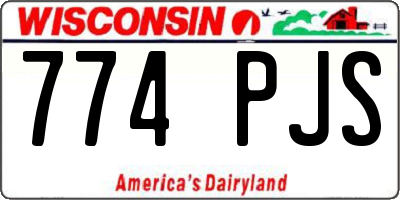 WI license plate 774PJS