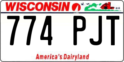 WI license plate 774PJT