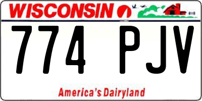WI license plate 774PJV