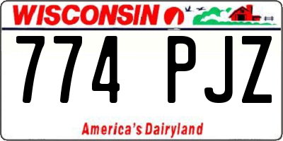 WI license plate 774PJZ