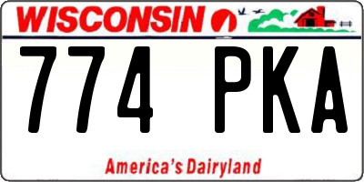 WI license plate 774PKA