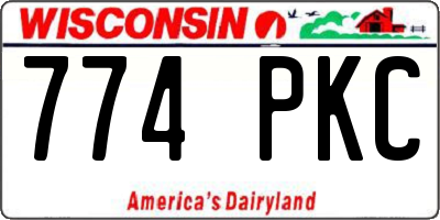 WI license plate 774PKC
