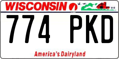 WI license plate 774PKD