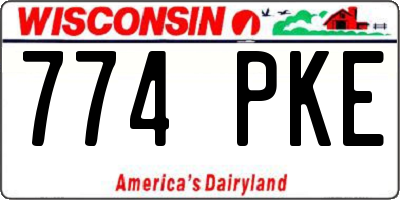 WI license plate 774PKE