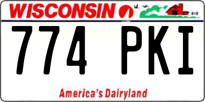 WI license plate 774PKI